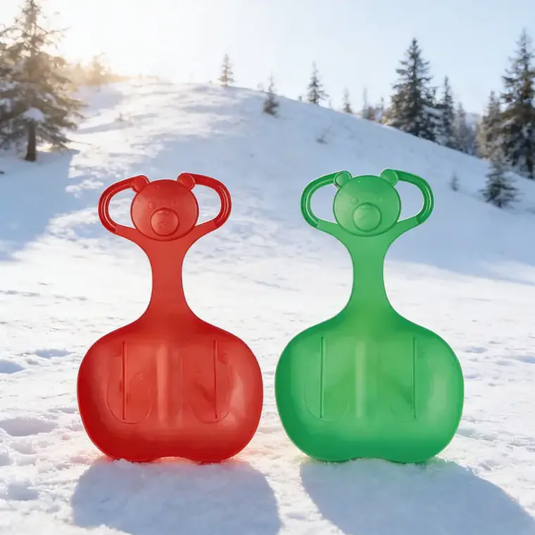 Trineo Para Nieve Infantil Diseño Oso Con Asa Resistente 4