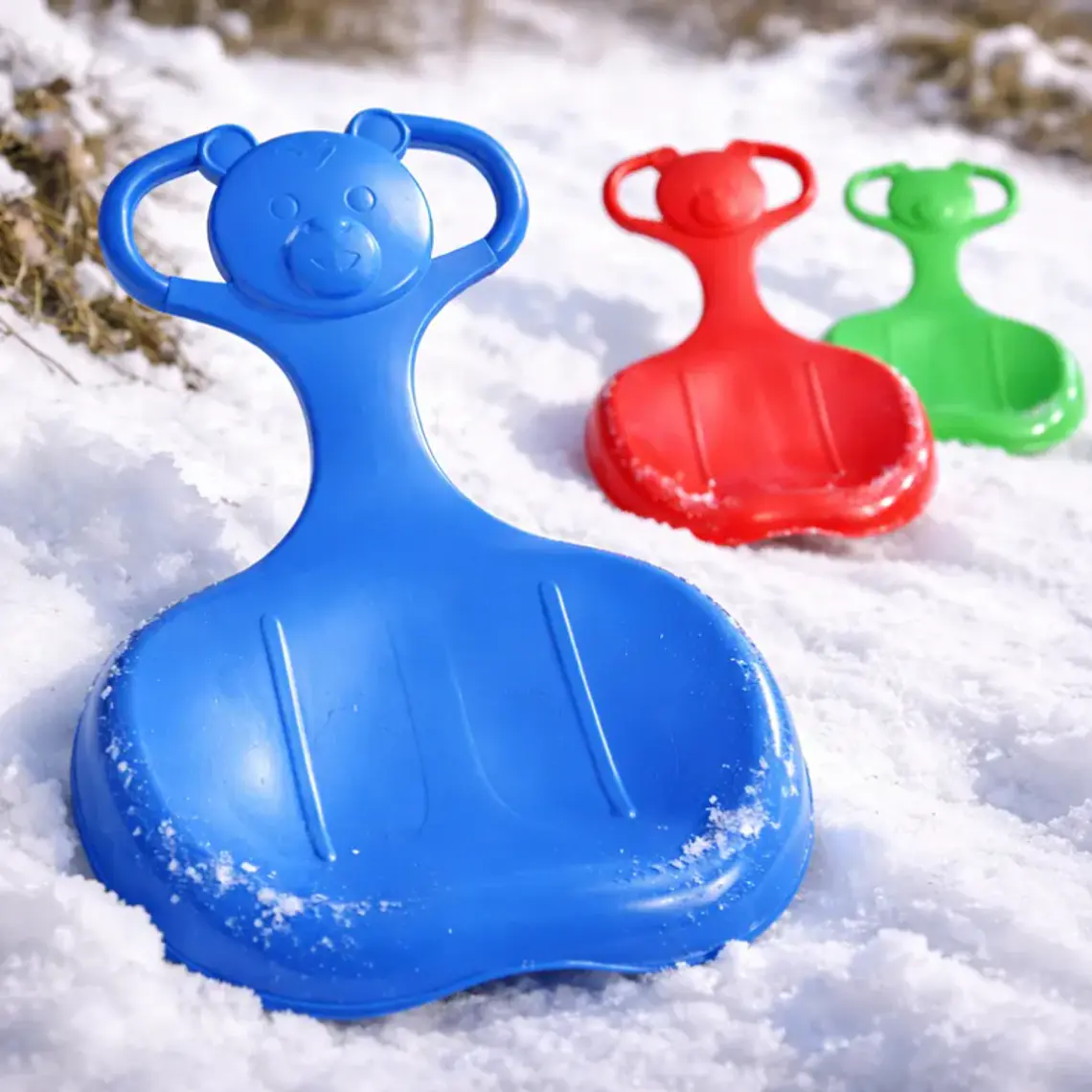 Trineo Para Nieve Infantil Diseño Oso Con Asa Resistente 1