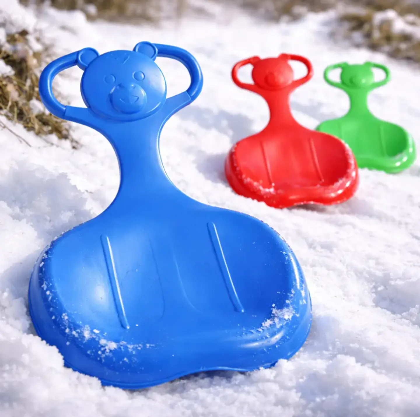 Trineo Para Nieve Infantil Diseño Oso Con Asa Resistente 1