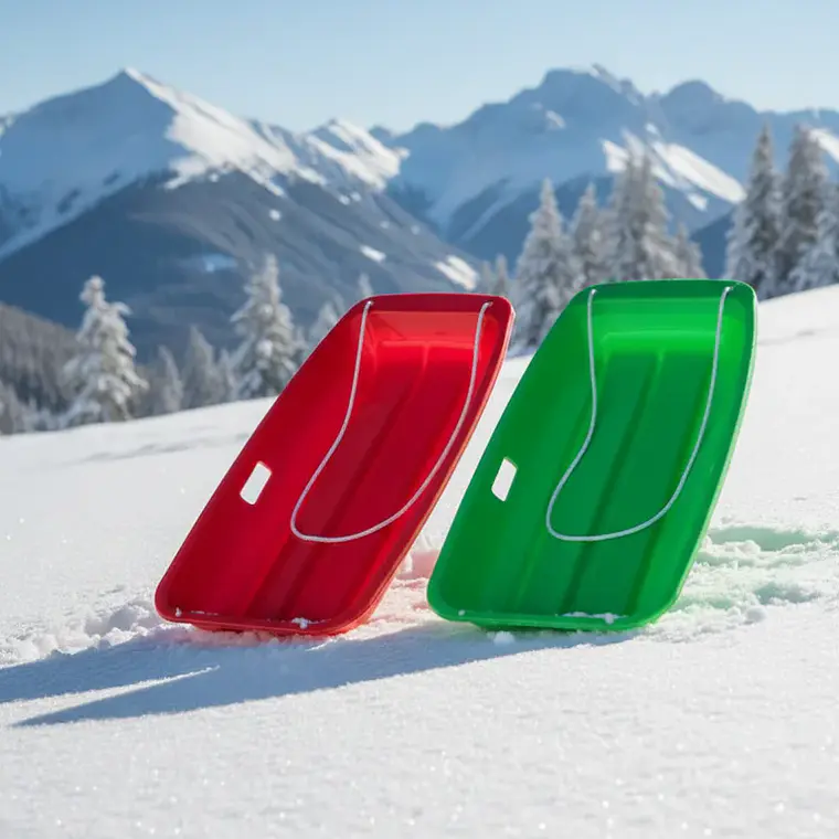 Trineo de Nieve Plástico 88cm con Manillas y Cuerda 5