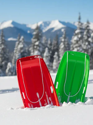 Trineo de Nieve Plástico 88cm con Manillas y Cuerda