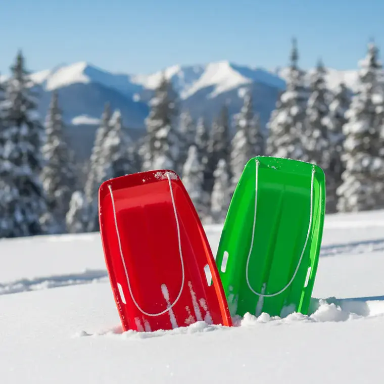 Trineo de Nieve Plástico 88cm con Manillas y Cuerda 1