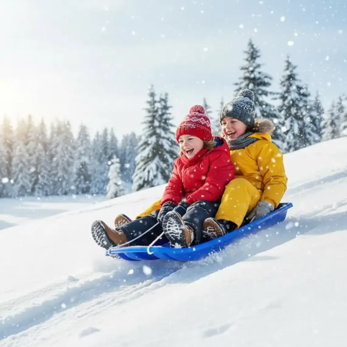 Trineo De Nieve Plástico Para Niños 64.5cm Con Cuerda 5