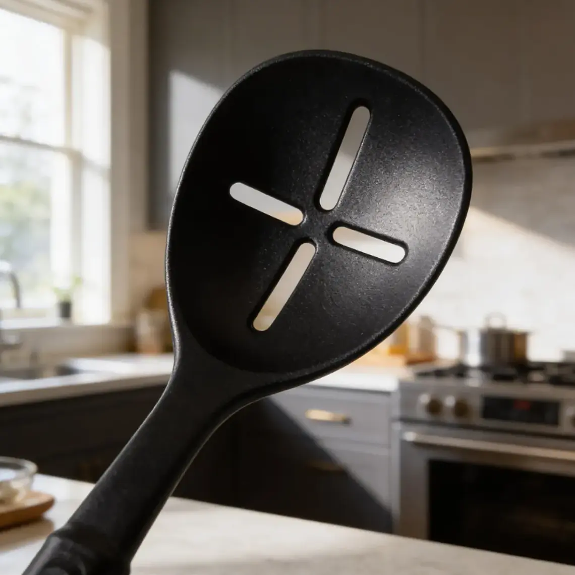 Cuchara Espumadera Ranurada Para Cocina 35.5cm Negro 6