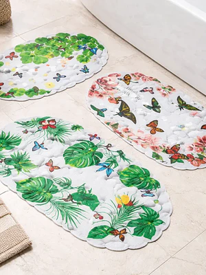 Alfombra Antideslizante para Baño 35x65cm Diseño Hojas