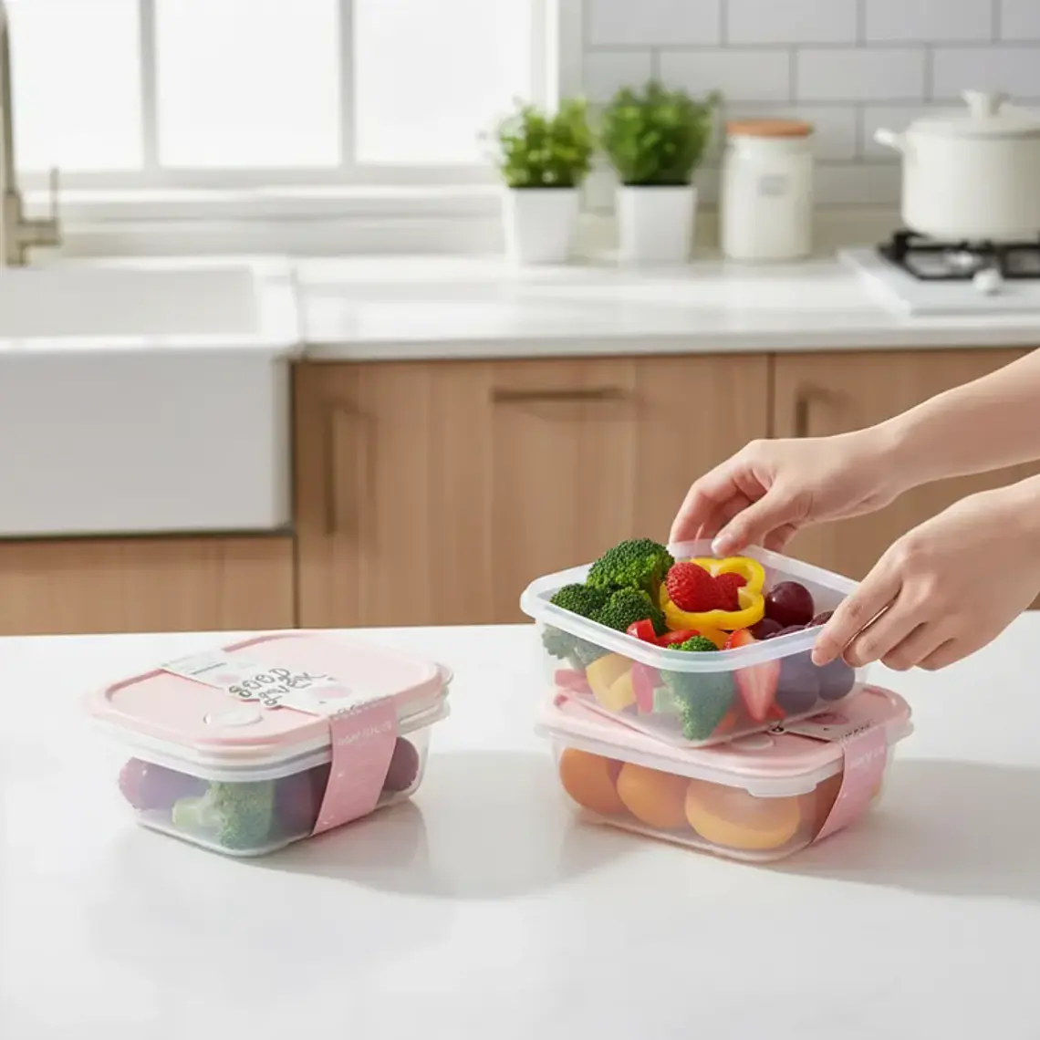 Set 2 Contenedores Plásticos Herméticos Para Alimentos 4