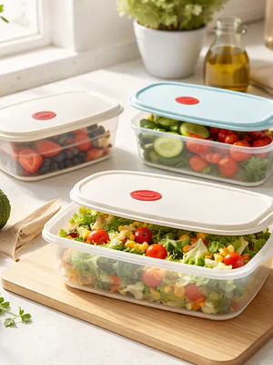 Set 3 Contenedores Alimentos Plásticos Herméticos Con Válvula