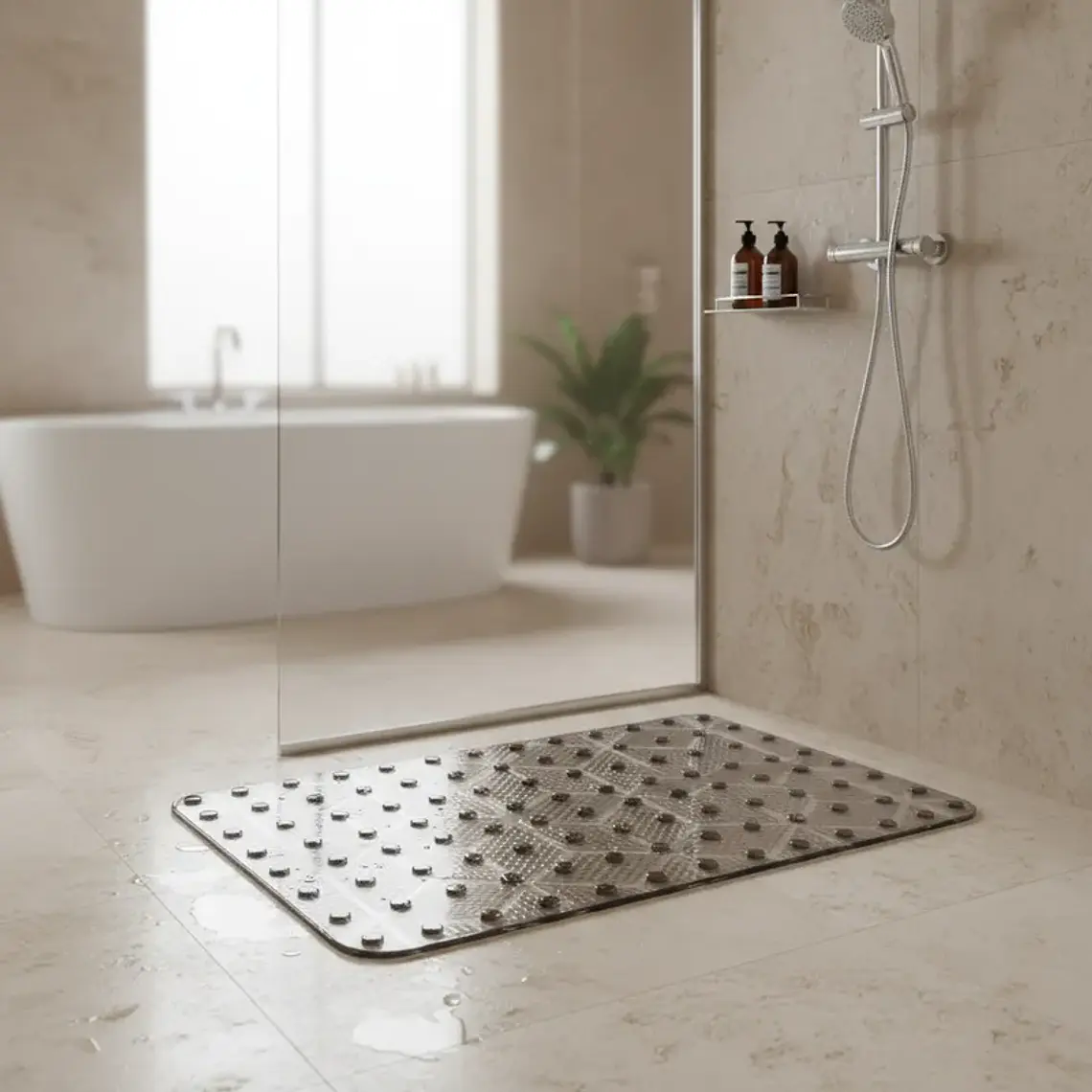 Alfombra Antideslizante para Baño 35x68 cm con Ventosas 1