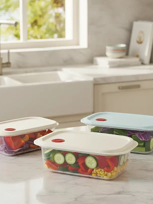 Set 3 Contenedores Herméticos para Alimentos con Válvula