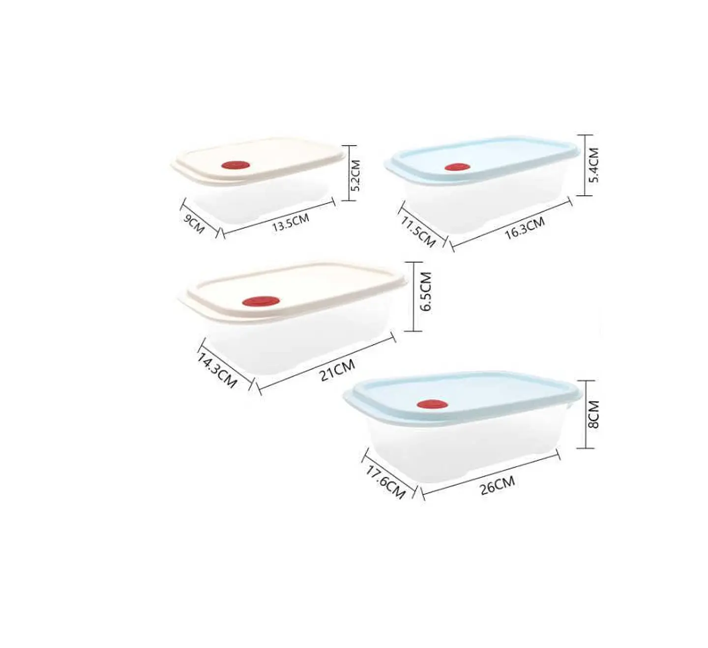 Set  Potes Contenedores Herméticos 4 pcs 3