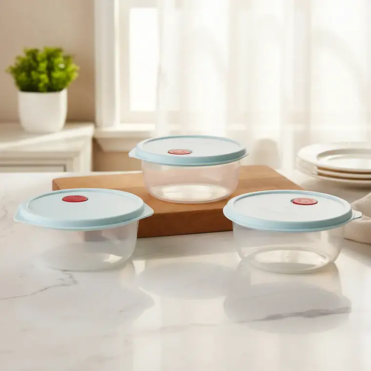 Set Pote Contenedor De Alimentos Redondo 3pcs 5