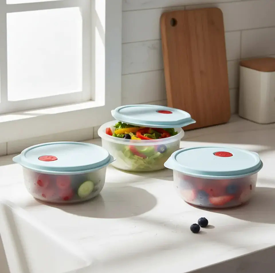 Set Pote Contenedor De Alimentos Redondo 3pcs 2