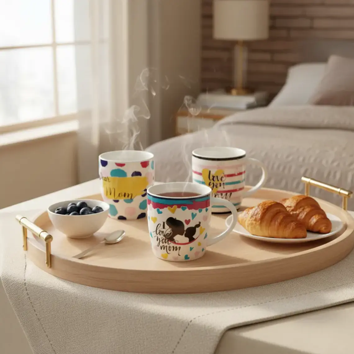 Set x6 Tazón De Cerámica Regalo Para Mamá Diseño 1