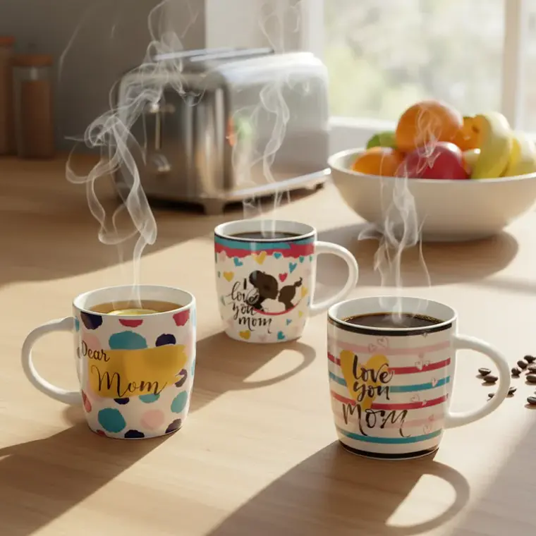 Set x6 Tazón De Cerámica Regalo Para Mamá Diseño 3