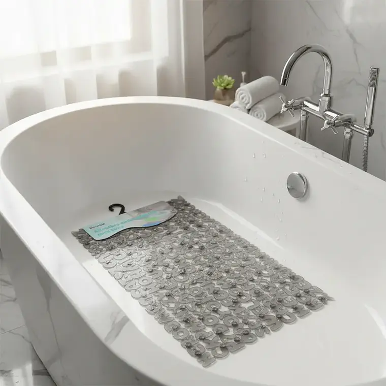 Alfombra Antideslizante para Baño 37x68 cm con Ventosas 2