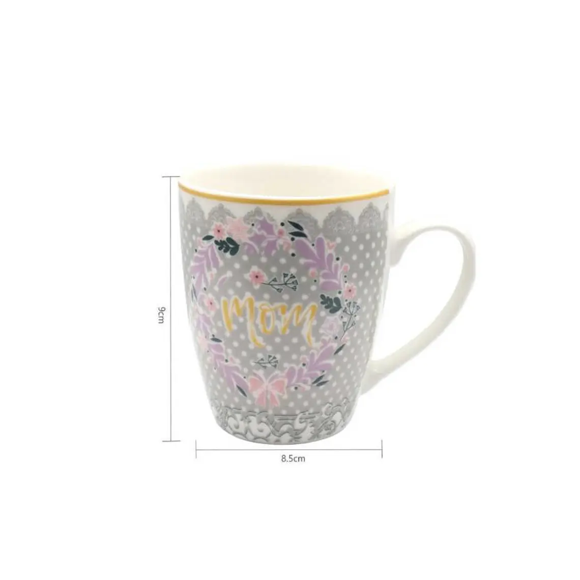 Set x6 Tazón De Cerámica Día De La Madre Mamá Diseño Floral 5