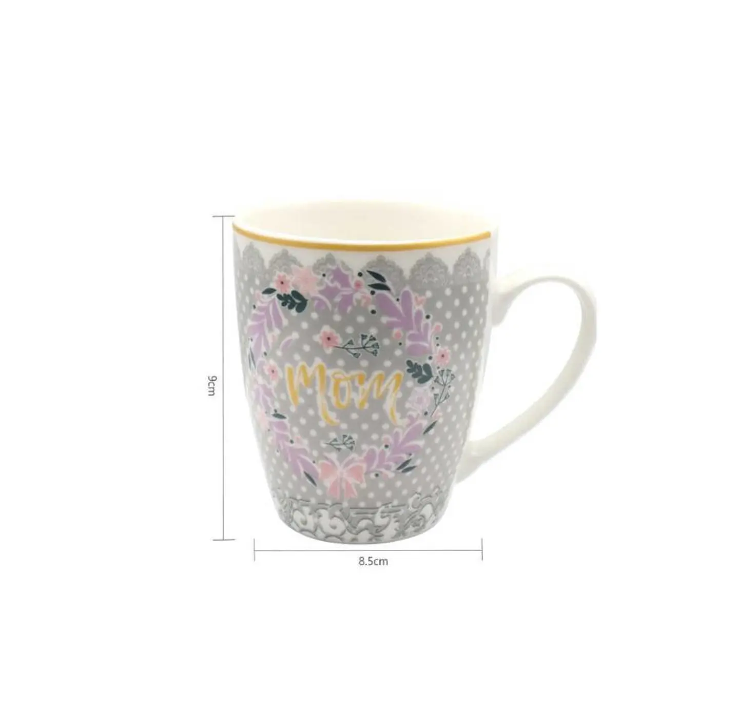 Set x6 Tazón De Cerámica Día De La Madre Mamá Diseño Floral 5