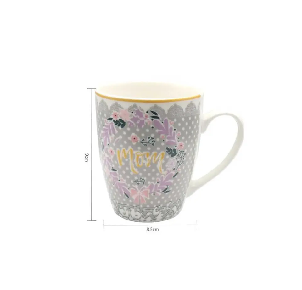 Set x6 Tazón De Cerámica Día De La Madre Mamá Diseño Floral 5