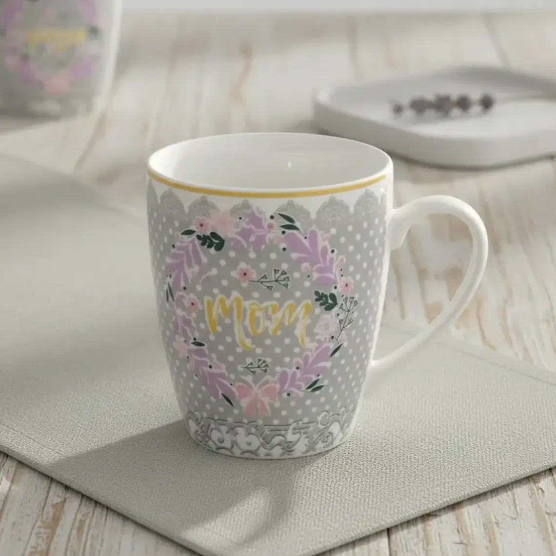 Set x6 Tazón De Cerámica Día De La Madre Mamá Diseño Floral 4