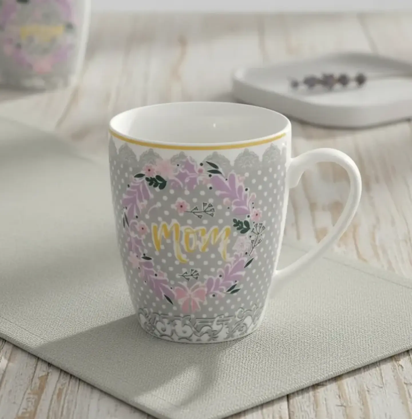 Set x6 Tazón De Cerámica Día De La Madre Mamá Diseño Floral 4