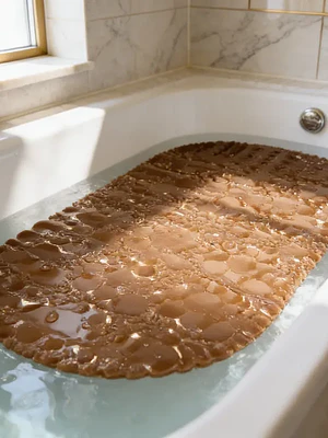 Alfombra antideslizante para tina con ventosas 64x33 cm