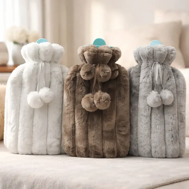 Guatero Bolsa De Agua Caliente 2 Litros Con Funda De Peluche 1