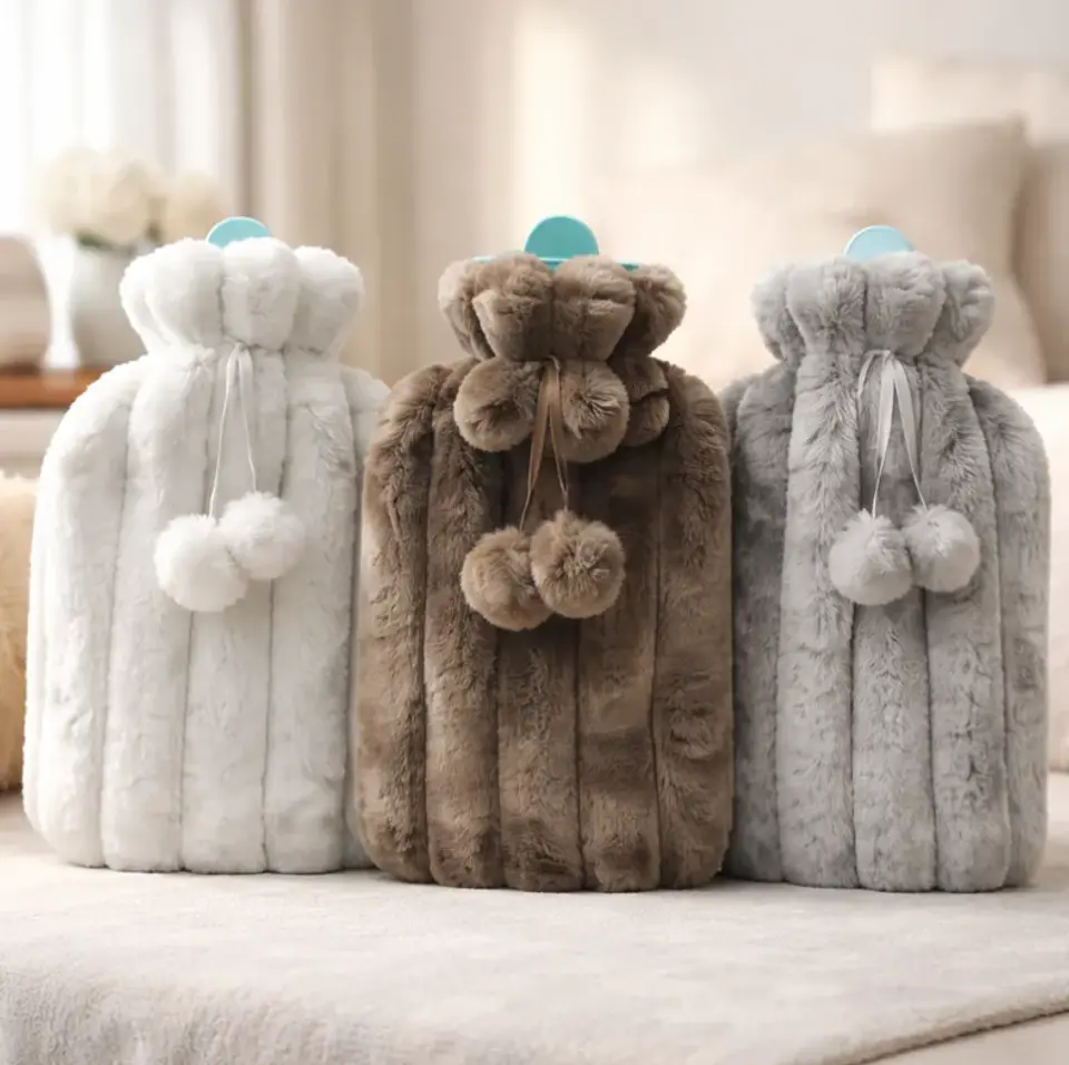 Guatero Bolsa De Agua Caliente 2 Litros Con Funda De Peluche 1