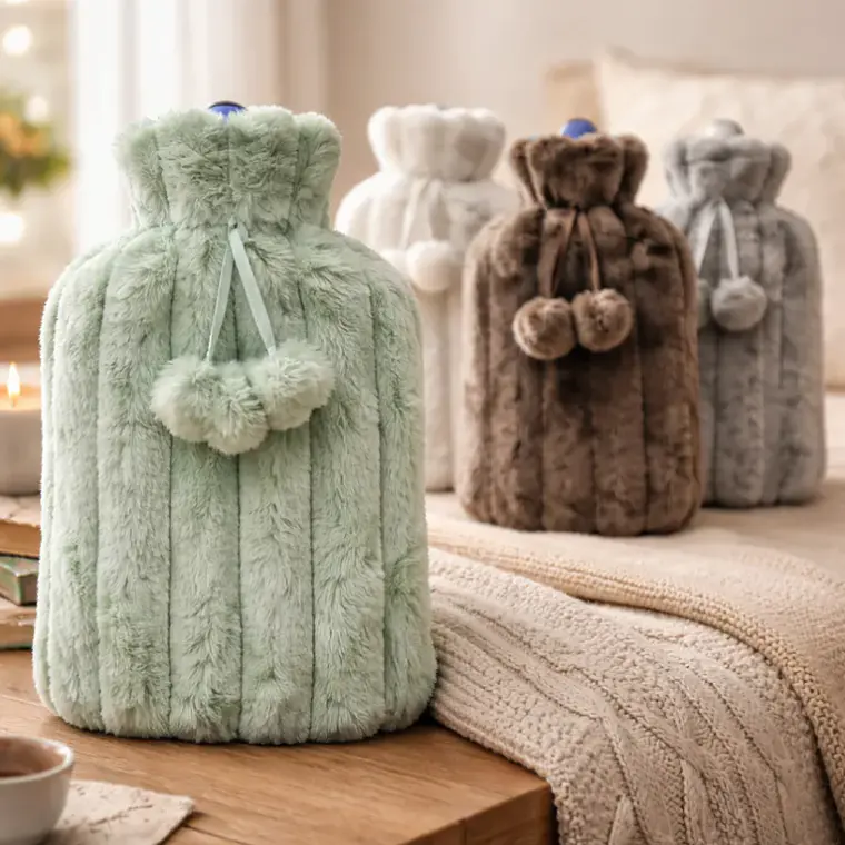 Guatero Bolsa De Agua Caliente 2 Litros Con Funda De Peluche 6