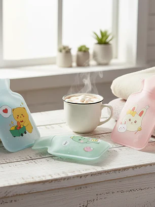Guatero De Mano 300ml Con Funda De Felpa Diseños Kawaii  12pcs