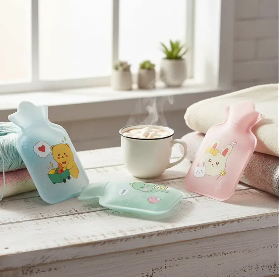 Guatero De Mano 300ml Con Funda De Felpa Diseños Kawaii  12pcs 2