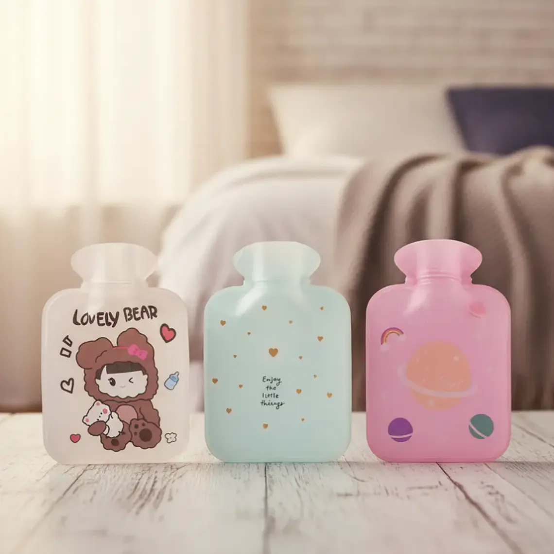 Pack x12 Guatero De Mano Kawaii 600ml Diseños 3