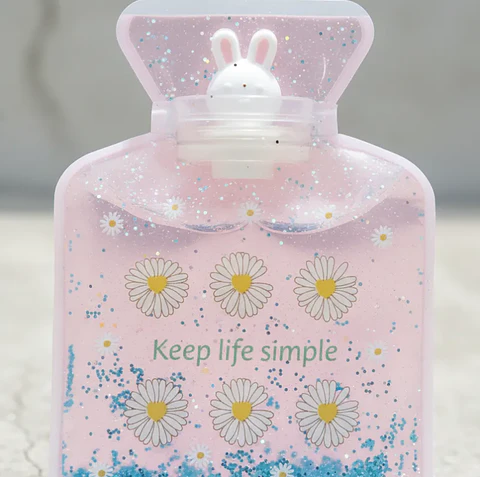 Set 12 Guatero De Mano 500ml Con Glitter Diseños Infantiles