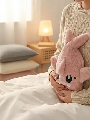 Guatero De Peluche Forrado Tiburón Infantil Kawaii 1000ml