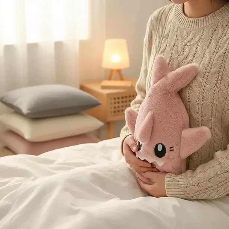 Guatero De Peluche Forrado Tiburón Infantil Kawaii 1000ml 2