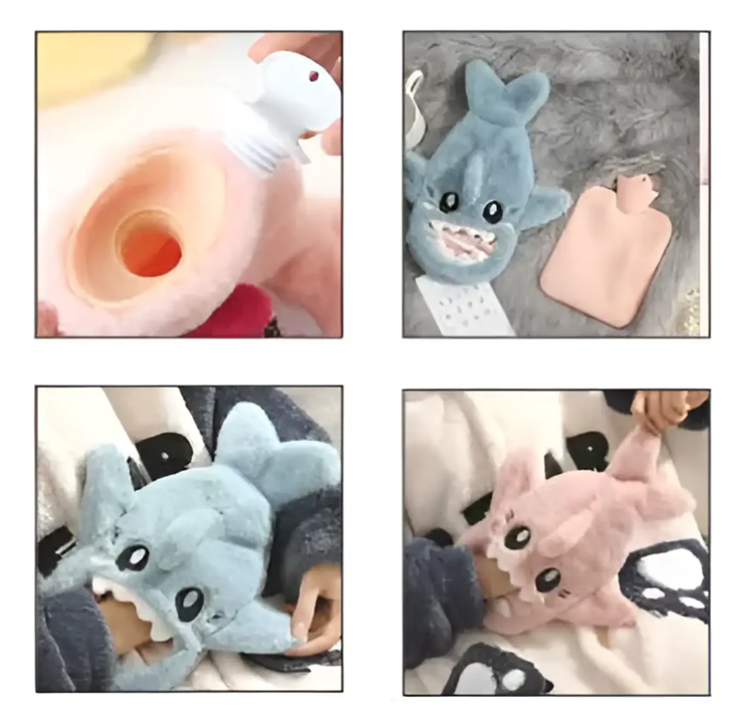 Guatero De Peluche Forrado Tiburón Infantil Kawaii 1000ml 8
