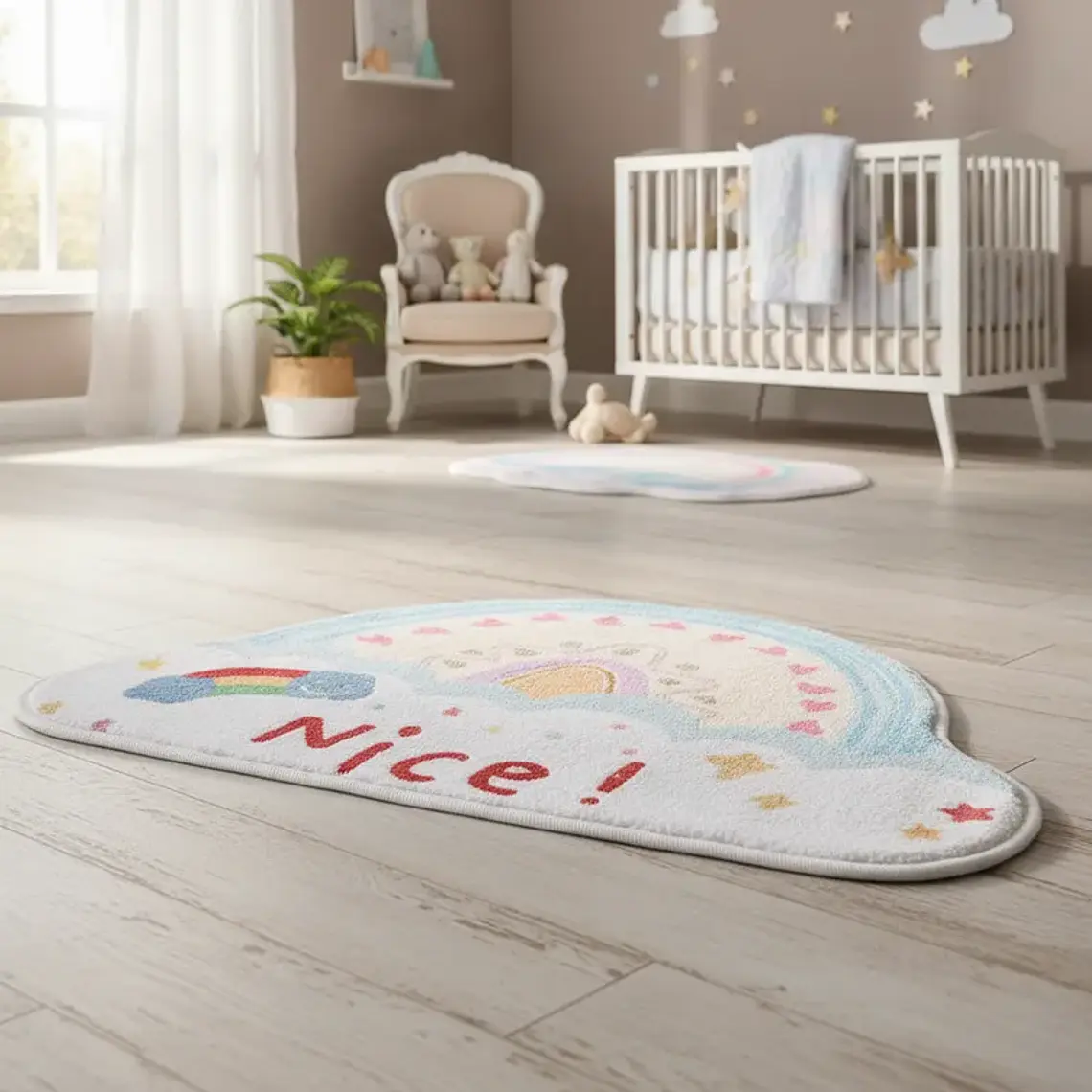 Alfombra Infantil Diseño Unicornio Arcoíris 40x60cm 2