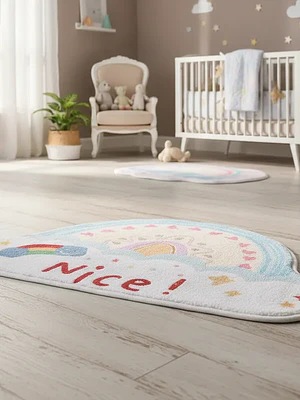 Alfombra Infantil Diseño Unicornio Arcoíris 40x60cm