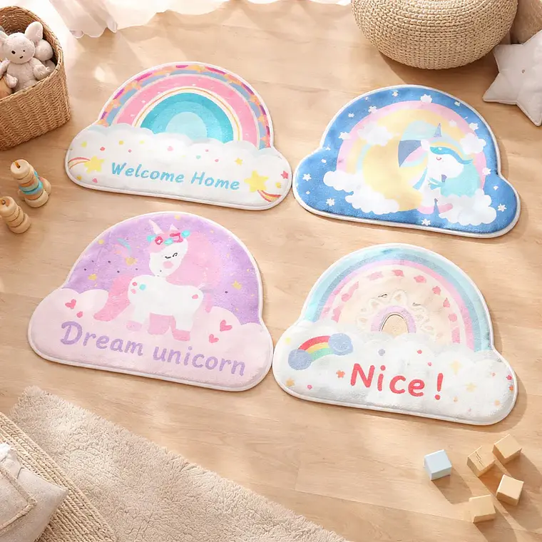 Alfombra Infantil Diseño Unicornio Arcoíris 40x60cm 3