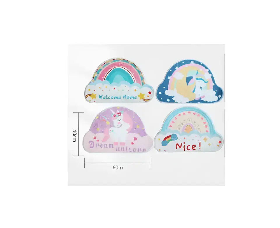 Alfombra Infantil Diseño Unicornio Arcoíris 40x60cm 4