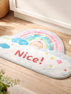 Alfombra Infantil Diseño Unicornio Arcoíris 40x60cm