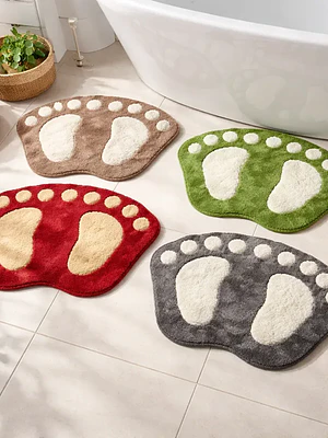 Alfombra de baño genérica 60x40 cm forma pies antideslizante