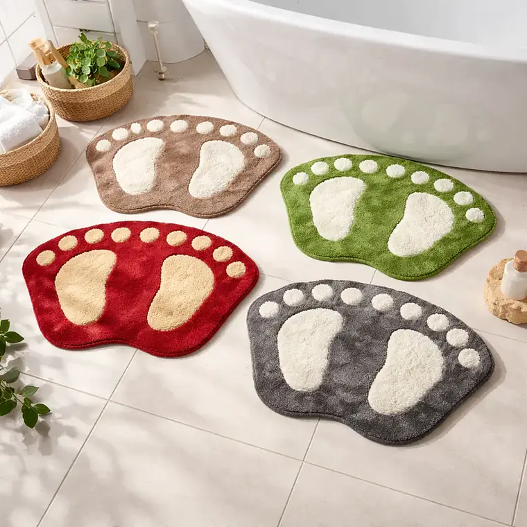 Alfombra de baño genérica 60x40 cm forma pies antideslizante 2