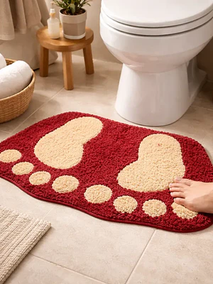 Alfombra de baño genérica 60x40 cm forma pies antideslizante