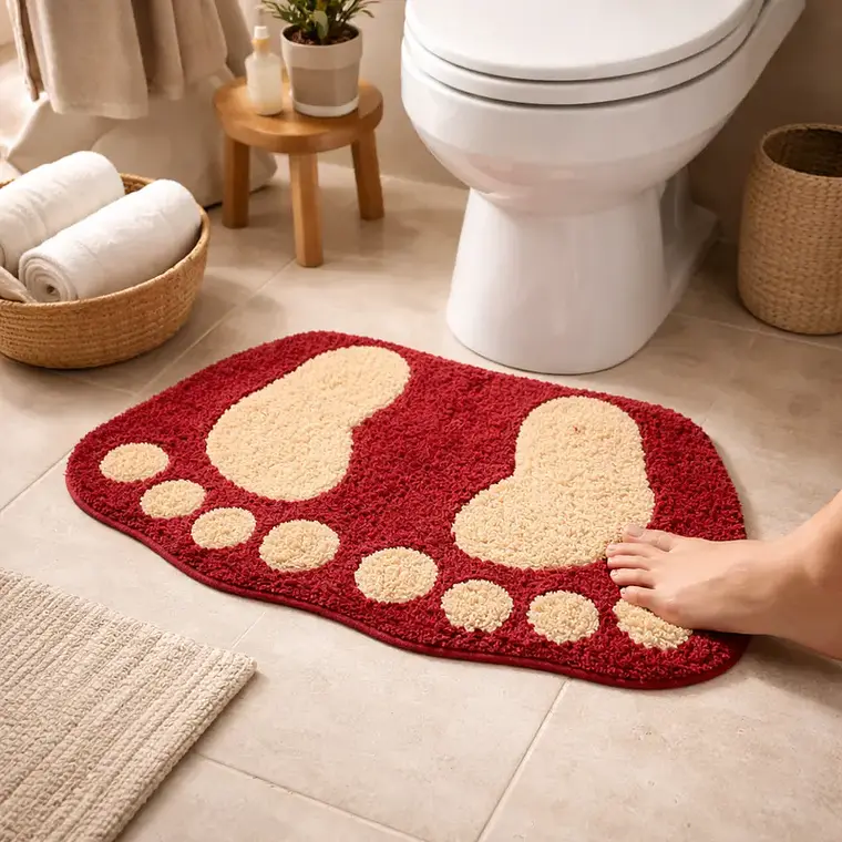 Alfombra de baño genérica 60x40 cm forma pies antideslizante 1