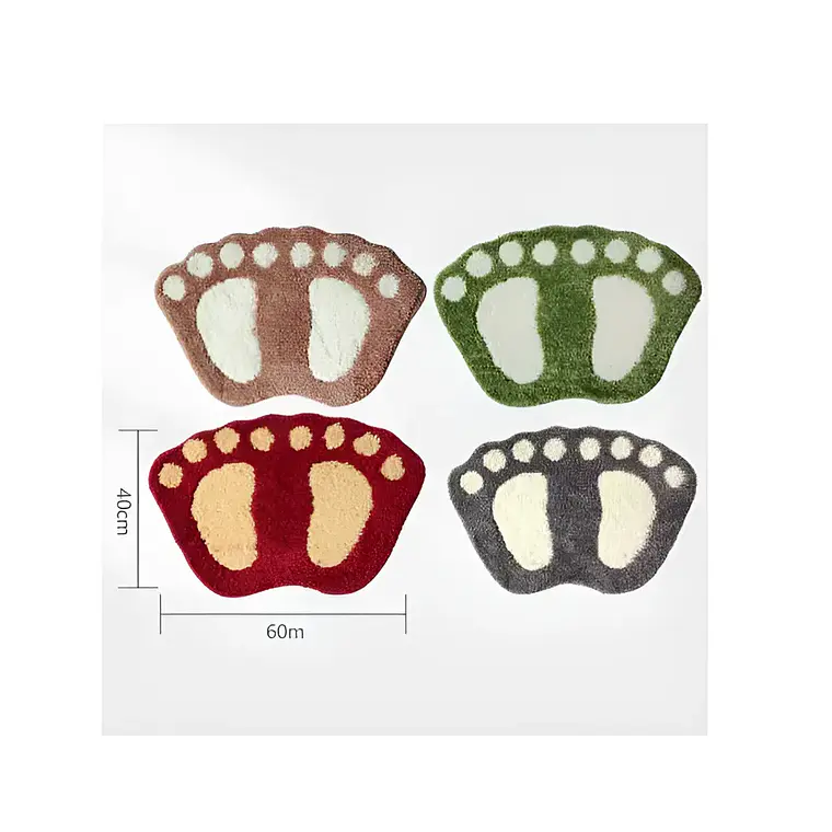 Alfombra de baño genérica 60x40 cm forma pies antideslizante 4