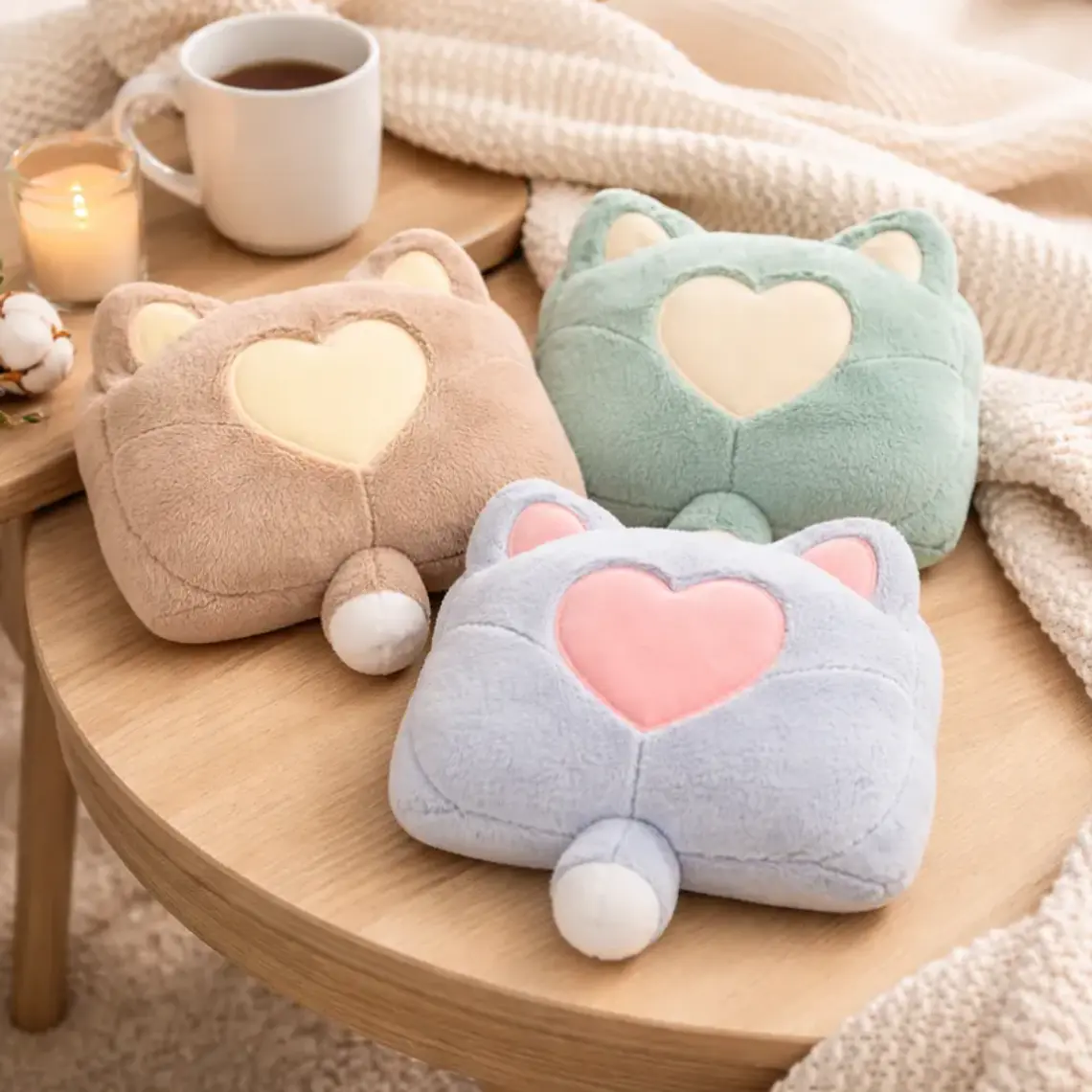 Guatero Eléctrico Recargable  Calientamanos Felpa Gato 1