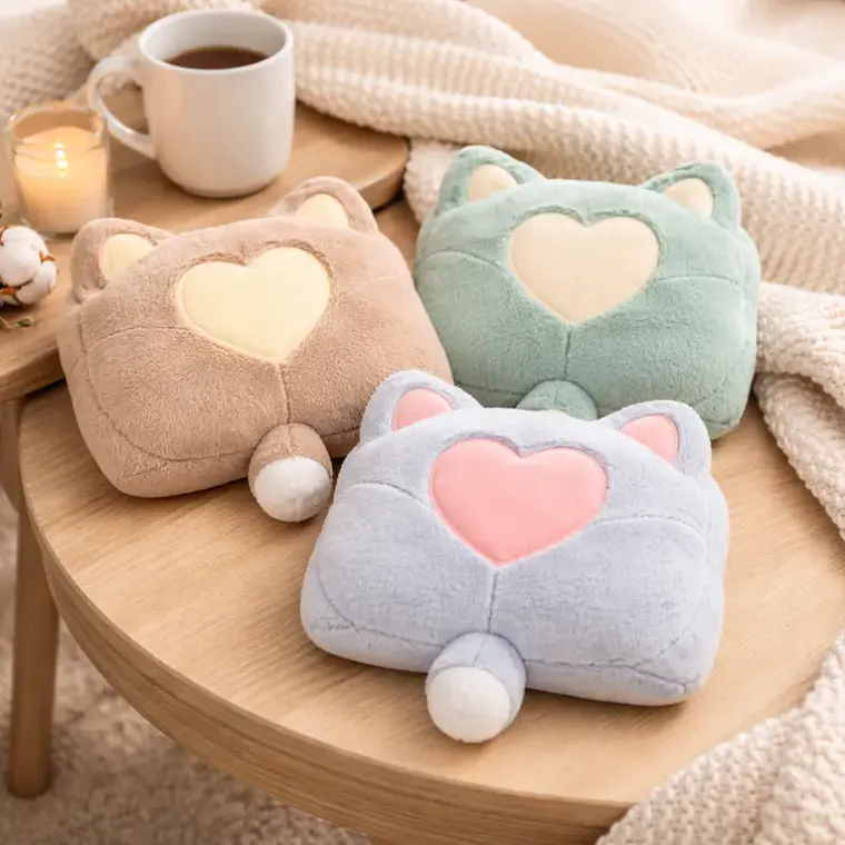 Guatero Eléctrico Recargable  Calientamanos Felpa Gato 1