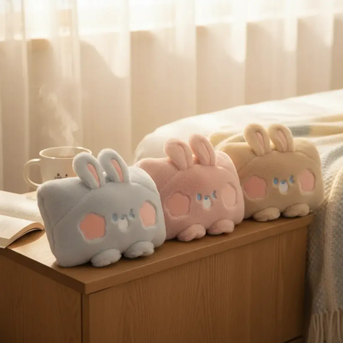 Guatero Eléctrico Calientamanos De Peluche Diseño Conejo Kawaii 1