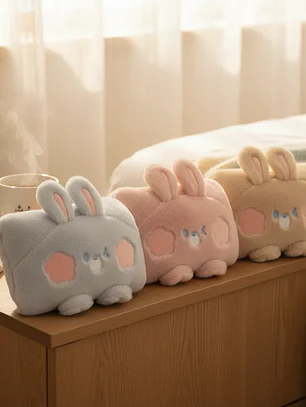 Guatero Eléctrico Calientamanos De Peluche Diseño Conejo Kawaii