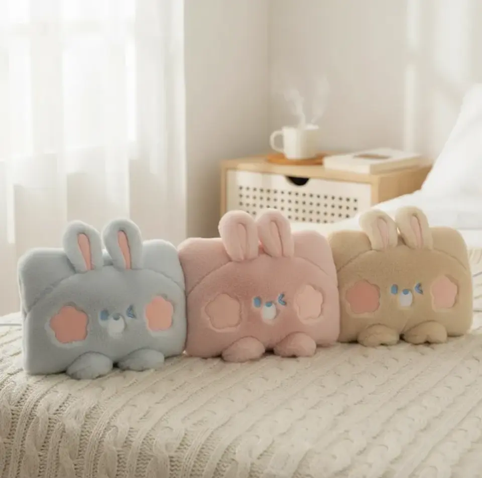 Guatero Eléctrico Calientamanos De Peluche Diseño Conejo Kawaii 4